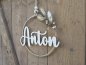 Preview: Namensschild "Anton" aus Holz mit Jute-Hoop und Trockenblumen