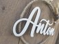 Preview: Namensschild "Anton" aus Holz mit Jute-Hoop und Trockenblumen Preview: Namensschild "Anton" aus Holz mit Jute-Hoop und Trockenblumen
