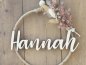 Preview: Namensschild "Hannah" aus Holz mit Jute-Hoop und Trockenblumen Preview: Namensschild "Hannah" aus Holz mit Jute-Hoop und Trockenblumen