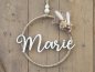 Preview: Namensschild "Marie" aus Holz mit Jute-Hoop und Trockenblumen