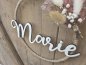 Preview: Namensschild "Marie" aus Holz mit Jute-Hoop und Trockenblumen