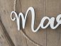 Mobile Preview: Namensschild "Marie" aus Holz mit Jute-Hoop und Trockenblumen