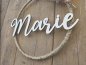 Preview: Namensschild "Marie" aus Holz mit Jute-Hoop und Trockenblumen