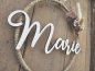 Preview: Namensschild "Marie" aus Holz mit Jute-Hoop und Trockenblumen