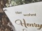 Preview: Holzschild Wimpel "Henry" mit individueller Gravur aus Holz