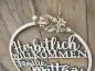 Preview: Lasercut Hoop "Willkommen 5" mit individuellem Laserschnitt