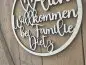 Preview: Lasercut Hoop "Willkommen 6" mit individuellem Laserschnitt