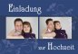 Mobile Preview: Klappkarte Hochzeit Einladungskarte DIN A5 + DIN A6 quer blau Ivonne & Mike