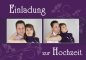 Mobile Preview: Klappkarte Hochzeit Einladungskarte DIN A5 + DIN A6 quer lila Ivonne & Mike