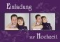 Preview: Klappkarte Hochzeit Einladungskarte DIN A5 + DIN A6 quer lila Ivonne & Mike