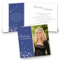 Preview: Klappkarte Kommunion Konfirmation Einladung quadratisch 125 mm 210 Anne-Kristin blau