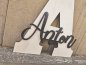 Preview: Namensschild Schriftzug Lasercut "Anton" mit großem Buchstaben