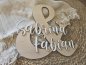 Preview: Namensschild Schriftzug Lasercut "Zur Hochzeit 1" mit Brautpaar Namen