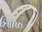 Preview: Namensschild Schriftzug Lasercut "Herz zur Hochzeit 1" mit Brautpaar Namen