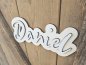 Preview: Namensschild Schriftzug mit Kontur "Daniel" aus Holz