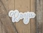 Preview: Namensschild Schriftzug mit Kontur "Ronja" aus Holz und weißem Furnier