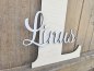 Mobile Preview: Namensschild Schriftzug Lasercut "Linus" mit großem Buchstaben