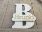 Preview: Namensschild Schriftzug Lasercut "Bruno" mit großem Buchstaben