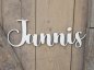 Mobile Preview: Namensschild Schriftzug Lasercut "Jannis" aus Holz