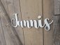 Mobile Preview: Namensschild Schriftzug Lasercut "Jannis" aus Holz