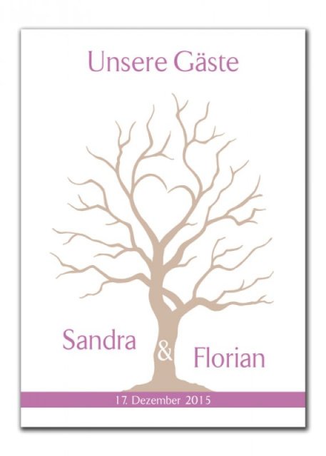 Wedding Tree Gästebaum auf Leinwand mit Keilrahmen "Sandra und Florian"