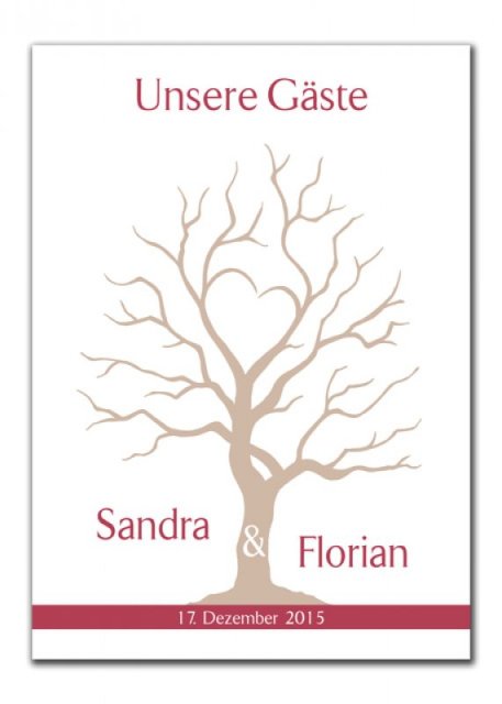 Wedding Tree Gästebaum auf Leinwand mit Keilrahmen "Sandra und Florian"