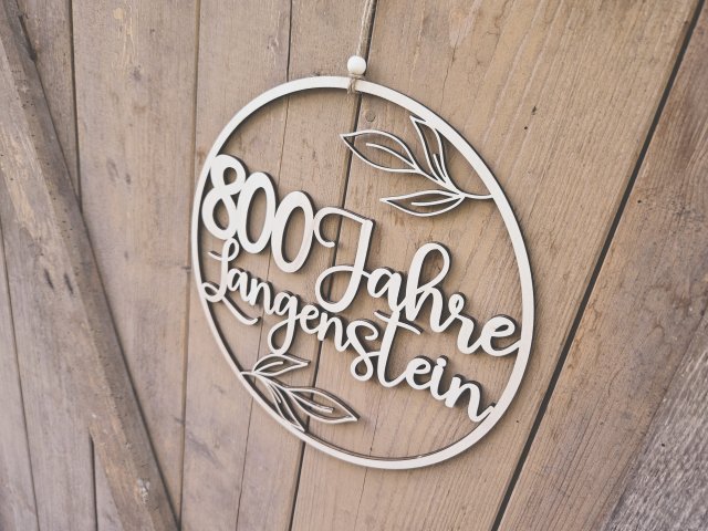 Preview: "800 Jahre Langenstein" Holzschnitt Lasercut