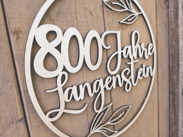 Preview: "800 Jahre Langenstein" Holzschnitt Lasercut