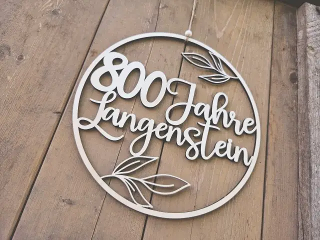 "800 Jahre Langenstein" Holzschnitt Lasercut