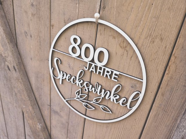 Preview: "800 Jahre Speckswinkel" Holzschnitt Lasercut 1