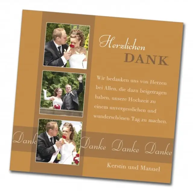  Hochzeit Danksagungskarte quadratisch 125 mm 210 Kerstin Manuel braun