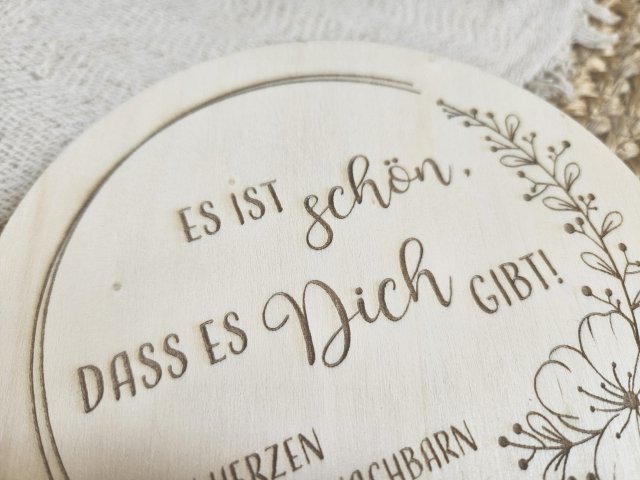 Preview: Blumenstecker Cake Topper "Danke 2" Lasergravur aus Holz
