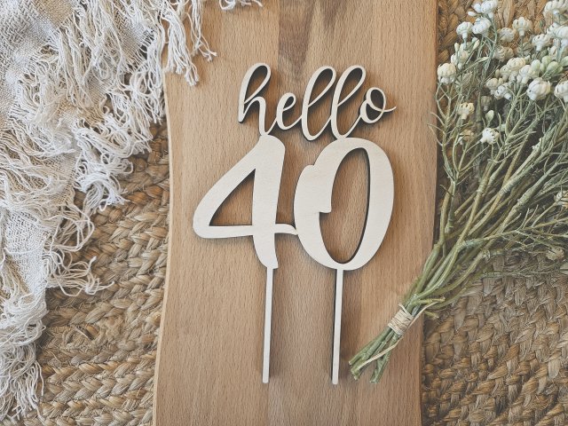 Preview: Tortenstecker "40. Geburtstag 4" Cake Topper Tortendeko