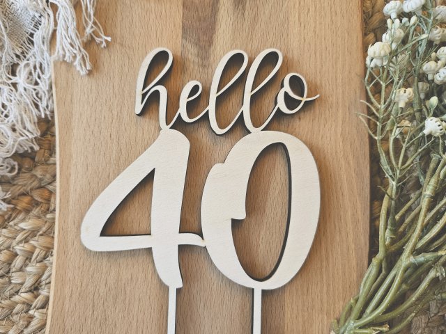 Preview: Tortenstecker "40. Geburtstag 4" Cake Topper Tortendeko