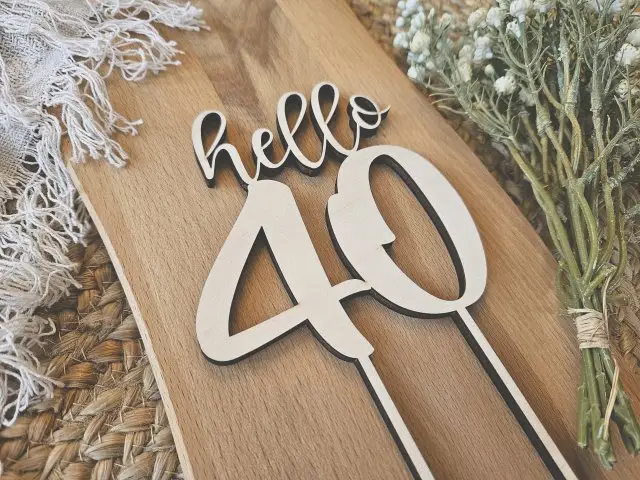 Tortenstecker "40. Geburtstag 4" Cake Topper Tortendeko