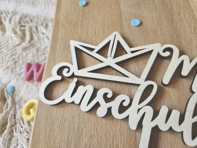 Cake Topper Schriftzug "Einschulung / Schulkind 2" Lasercut