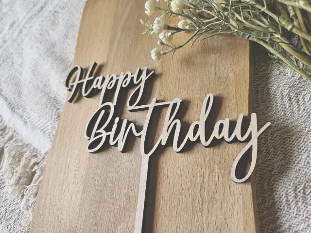 Cake Topper Schriftzug "Geburtstag Happy Birthday 11" Lasercut
