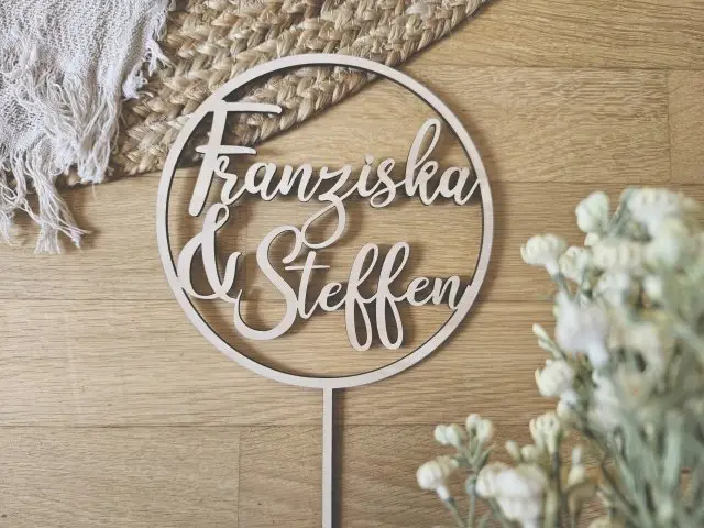 Cake Topper Schriftzug "Hochzeit 3" Lasercut