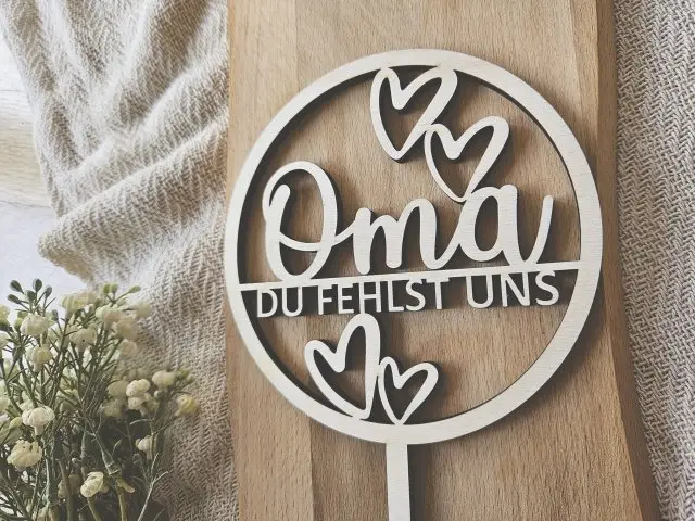 Cake Topper Schriftzug "Oma 2" Lasercut