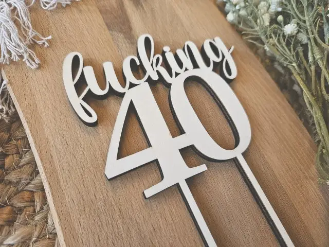 Tortenstecker "40. Geburtstag 3" Cake Topper Tortendeko