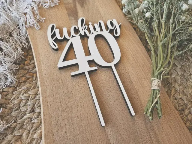 Tortenstecker "40. Geburtstag 3" Cake Topper Tortendeko