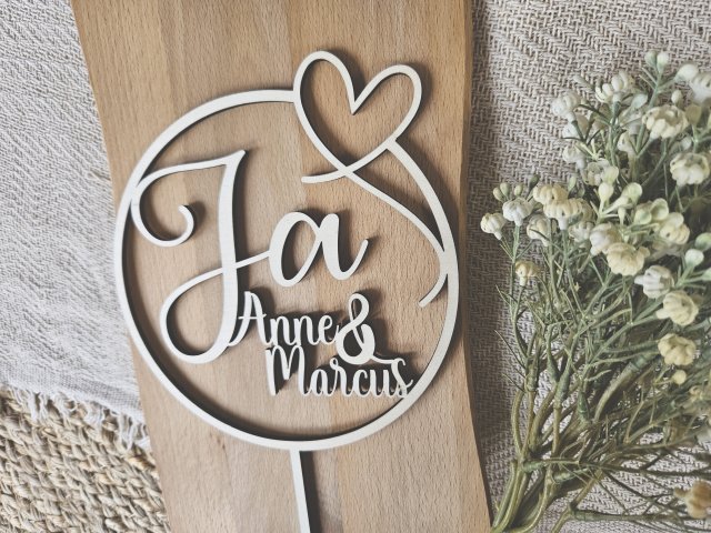 Preview: Cake Topper Schriftzug "Hochzeit 4" Lasercut