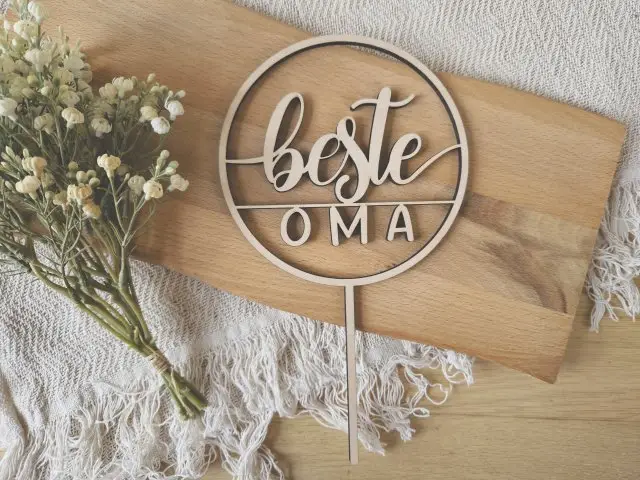 Cake Topper Schriftzug "Oma 1" Lasercut