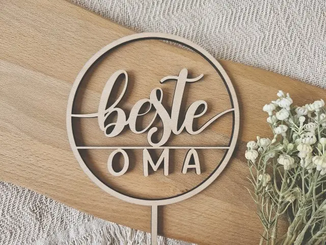 Cake Topper Schriftzug "Oma 1" Lasercut