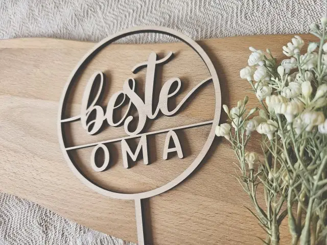 Cake Topper Schriftzug "Oma 1" Lasercut