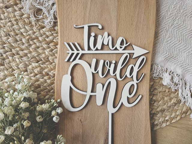 Preview: Cake Topper Schriftzug "Geburtstag Wild One 17"