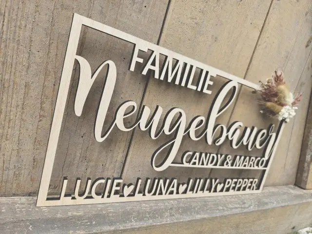 Familienschild mit individuellen Namen "Familie 3"