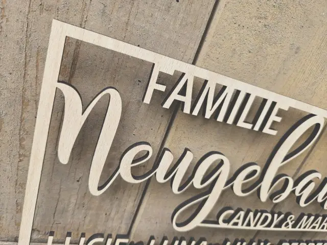 Familienschild mit individuellen Namen "Familie 3"