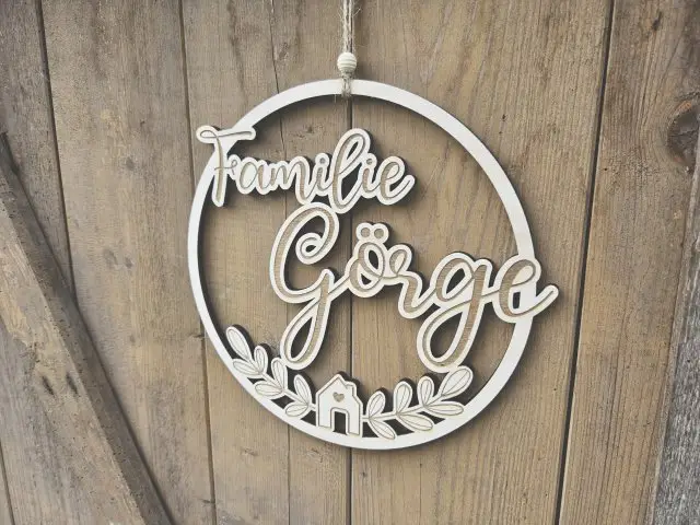 Lasercut Hoop "Familie 4" mit individuellem Laserschnitt