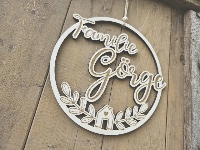 Lasercut Hoop "Familie 4" mit individuellem Laserschnitt